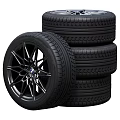 High Quality Car Tires Stacked With Stylish Black Alloy Wheels BMW Logo Center