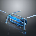 Blue Helicopter Model Featuring Detailed Rotor Blades And Realistic Exterior Design