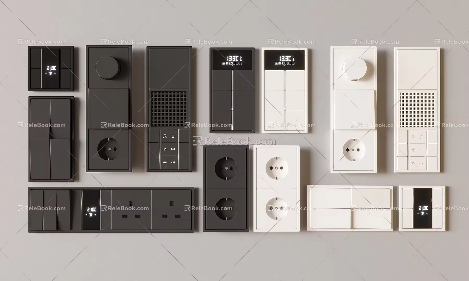 Switch socket panel combination 3d model