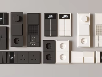 Switch socket panel combination 3d model