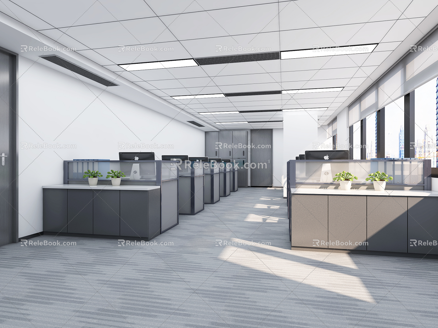 Human Resources Office of Modern Public Office District 3d model