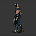 Wolverine Superhero 3D Model Character With Blue Yellow Costume And Metal Claws