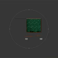 Modern Bus Stop With Blue Roof Red Perforated Fence Green Side Panel And Benches