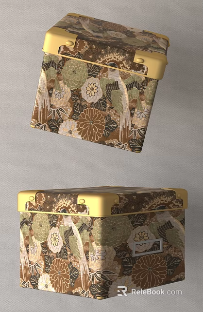 Traditional Decorative Ornament Set With Floral Patterns And Gold Accents 3d model 