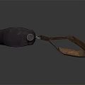 Portable Purple And Yellow Walkie Talkie With Brown Lanyard Design