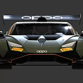 Green OPPO Racing Car With Sleek Exterior And Rear Wing Design Details