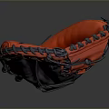 Black And Red Baseball Glove With Stitched Design For Comfortable Sports Activities