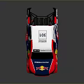 Red Bull Total Sponsored Racing Truck With Red Blue Yellow Body Design
