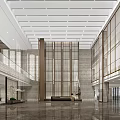 Office lobby reception desk 3d model