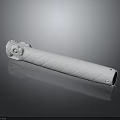 White Carved Traditional Weapon With Intricate Patterns And Long Cylindrical Design 3d model