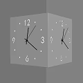 Modern White Square Wall Mounted Clock For Home Interior Decor Design 3d model
