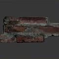 Rough Textured Stacked Brick Structure With Red And Blue Gray Surfaces