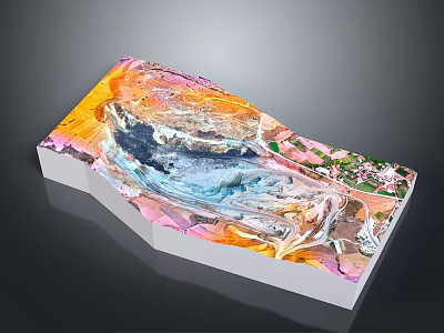 Colorful Abstract Art Sculpture With Vibrant Multicolored Design And Decorative Desktop Ornament 3d model