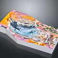 Colorful Abstract Art Sculpture With Vibrant Multicolored Design And Decorative Desktop Ornament