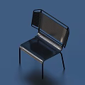 Modern Single Chair With Metal Frame And Striped Seat Backrest Design