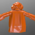 Trendy Orange Hooded Casual Jacket With Black Stripes And Comfortable Fit