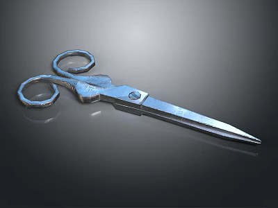 Sharp Stainless Steel Household Scissors With Ergonomic Handle And Durable Blades 3d model