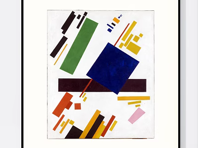 Abstract Painting With Geometric Shapes Colorful Blocks Lines And Bright Hues 3d model