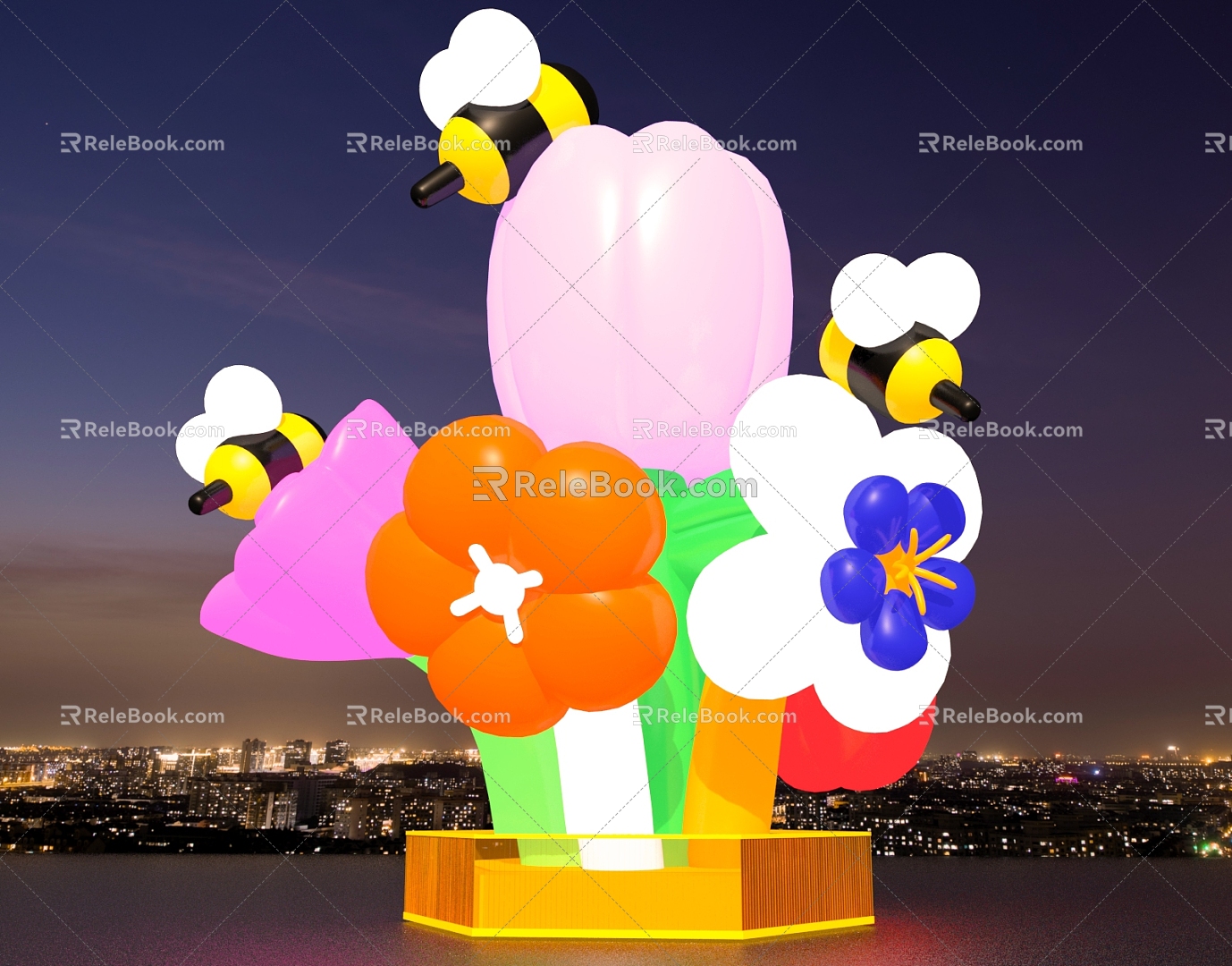 luminous flower air model 3d model