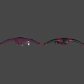 Game Movie Characters 3D Models Purple Hoodie Green Shorts Black and Red Suit Arms Outstretched