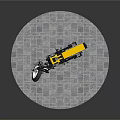 Building Blocks Off Road Motorcycle Model with Yellow Body Black Frame and White Wheels