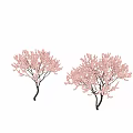 Decorative Ornament Combination Featuring Cherry Blossom And Pink Flowers For Home Decor