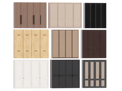 Various Design Wardrobe Door Panels In Different Colors And Materials 3d model