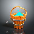 Wooden Barrel Water Barrel Old Wooden Barrel Water Barrel Pot Container Realistic 3d model