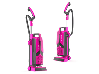 Pink And Black Upright Vacuum Cleaners For Household Daily Cleaning Appliances 3d model