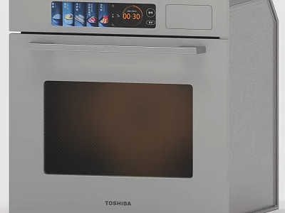 Toshiba Stainless Steel Oven With Digital Display And Timer Function For Modern Kitchen Appliance 3d model