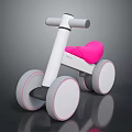 Toddler Tricycle with White Frame Pink Seat and Large Wheels Modern Design for Kids