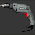 PRAXITE Handheld Electric Drill With Gray Body And Red Power Button