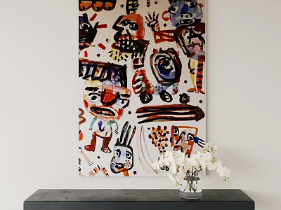 Dopamine Abstract Art Decorative Painting 3d model