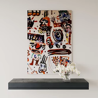 Dopamine Abstract Art Decorative Painting 3d model