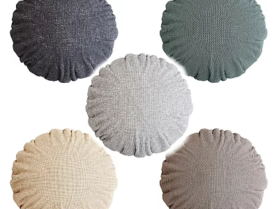 Assorted Color Round Cushions With Soft Textured Fabric For Home Decor 3d model