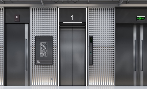 Industrial LOFT Elevator Hall 3d model