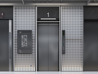 Industrial LOFT Elevator Hall 3d model