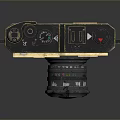 Vintage Nikon Camera With Gold And Black Retro Design And Classic Lens