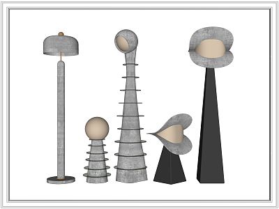 Modern lighting combination floor lamp combination 3d model