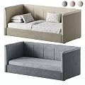 Modern Gray And Beige Fabric Two Seater Sofa With Comfortable Cushions And Armrest