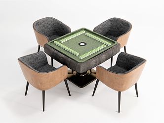 Modern Mahjong Table and Chair Casual Table and Chair Dining Chair Backrest Chair Mahjong 3d model