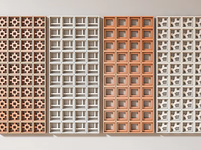 Modern Decorative Partition Panels With Various Geometric Patterns And Colors 3d model