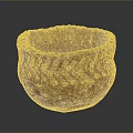 Hand Carved Clay Pot Sculpture With Textured Surface And Holes Design