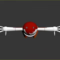 Cartoon Character With Red Flame Ears White Body Red Skirt And Orange Flame Legs