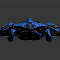 Advanced Blue Sleek Futuristic Spaceship Design For Cosmic Aerospace Missions