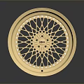 Shiny Black And Gold Car Wheel Rim With Mesh Spoke Design