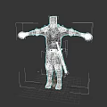 Game Movie Character Armored Warrior 3D Model Standing Pose With Detailed Armor