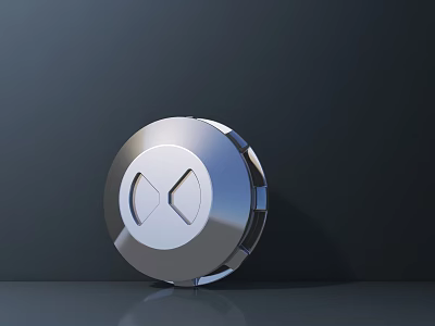 Modern Silver Circular Adjustment Knob for Daily Electrical Appliances with Smooth Metallic Surface 3d model