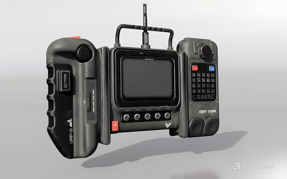 Smart Machine Handheld Controller With Screen Keypad Antenna And CRT700 Buttons 3d model 