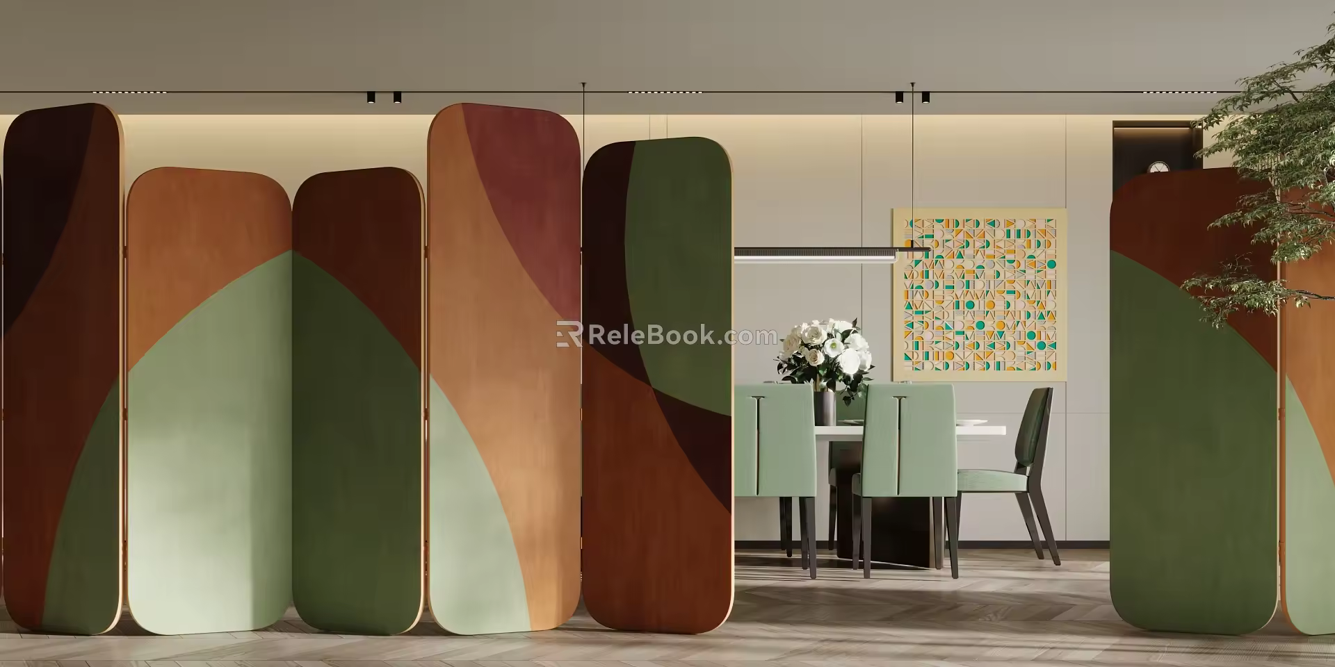 Modern screen partition 3d model